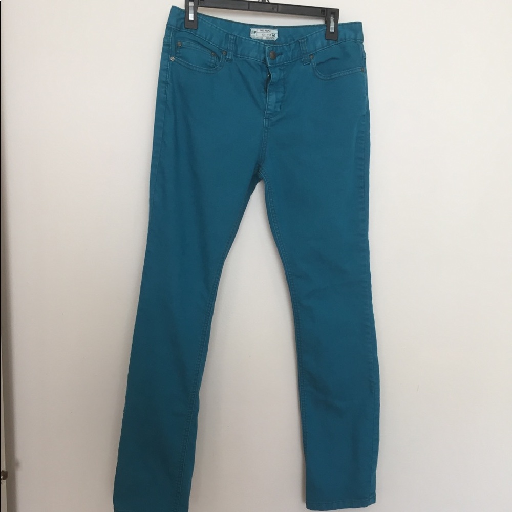 Free People Jeans Stretch High Waist DenimTeal